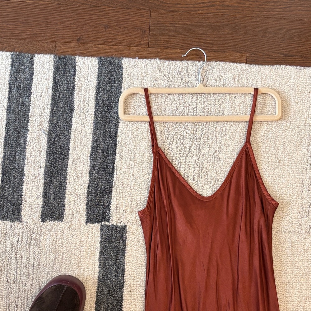 Enza Costa Rust Brown Slip Maxi Dress - Picture 2 of 6
